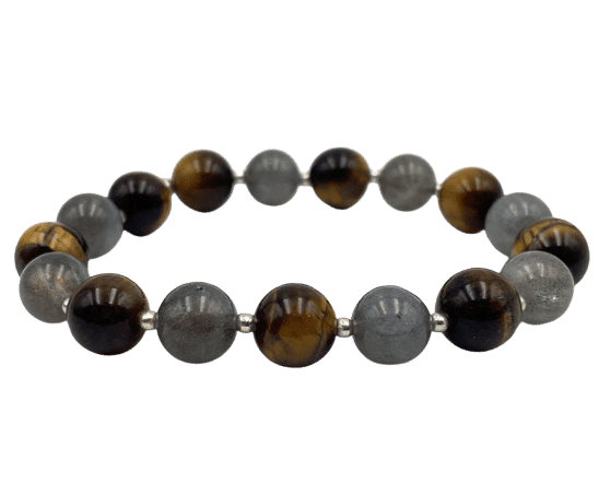 bracelet labradorite œil de tigre