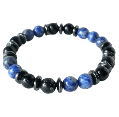 bracelet obsidienne lapis lazuli